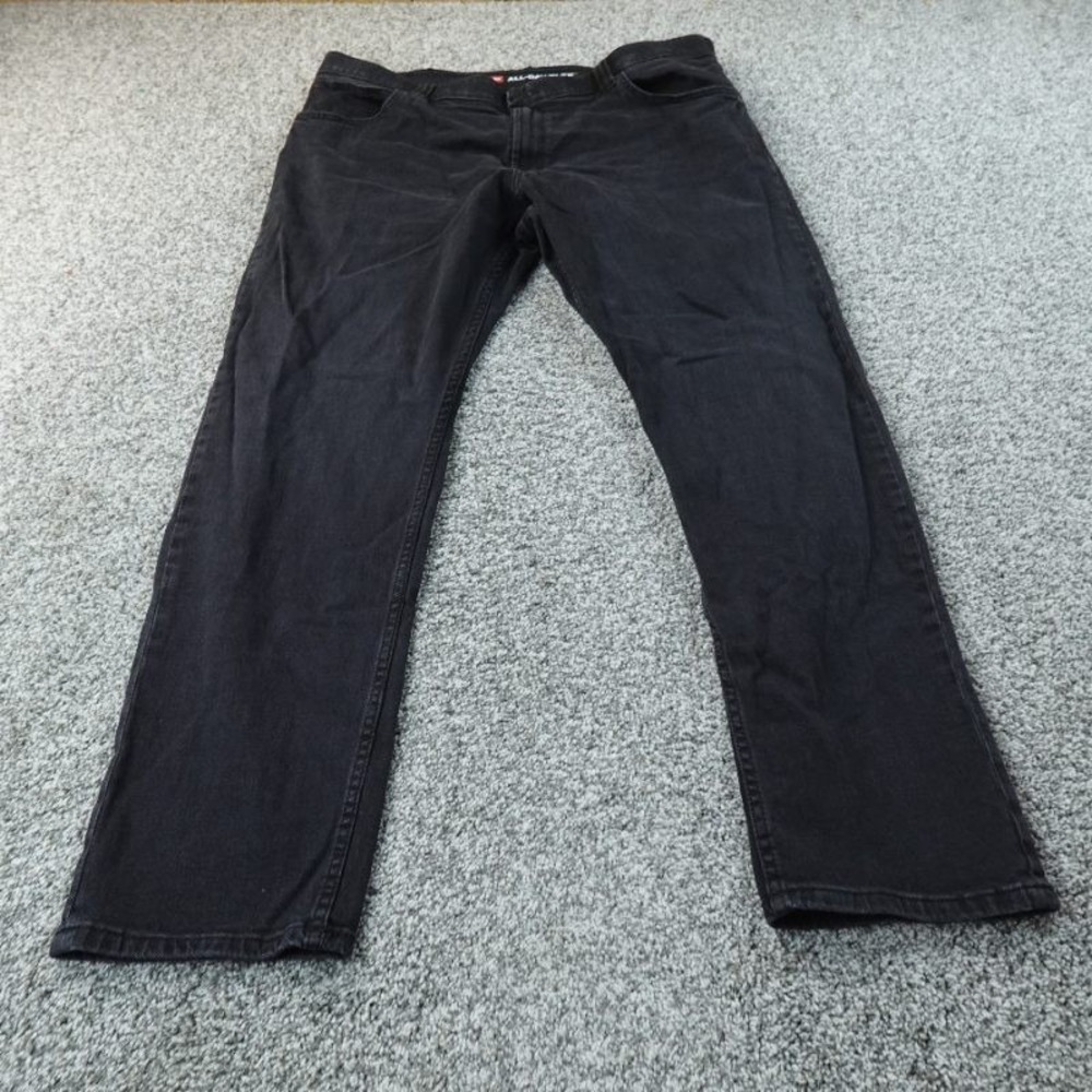 Wrangler Jeans Mens 40X30 Dark Black Denim Pants Western Flex Stretch 5 Pocket